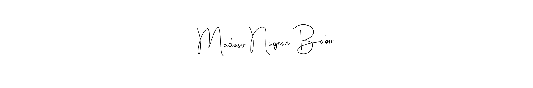 The best way (Andilay-7BmLP) to make a short signature is to pick only two or three words in your name. The name Madasu Nagesh Babu include a total of six letters. For converting this name. Madasu Nagesh Babu signature style 4 images and pictures png