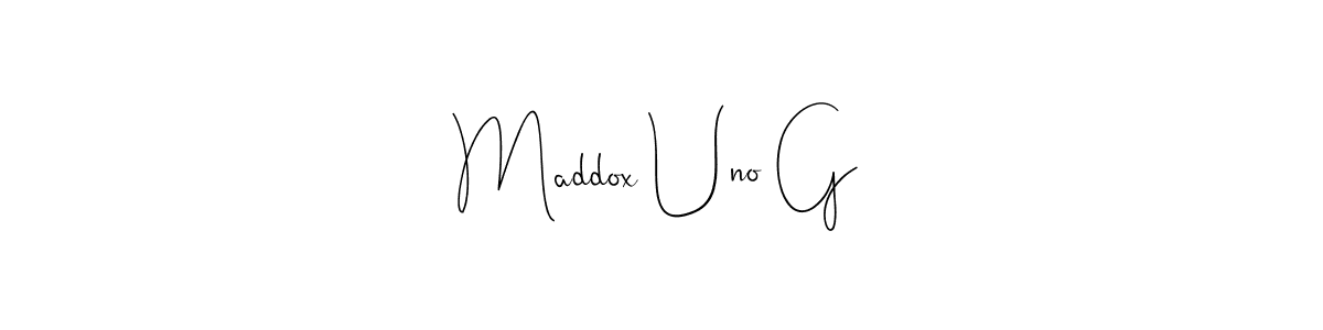 You can use this online signature creator to create a handwritten signature for the name Maddox Uno G. This is the best online autograph maker. Maddox Uno G signature style 4 images and pictures png