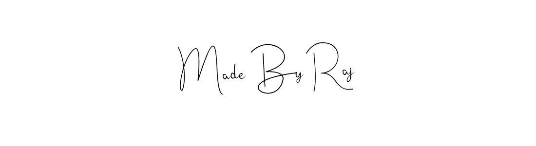 How to make Made By Raj name signature. Use Andilay-7BmLP style for creating short signs online. This is the latest handwritten sign. Made By Raj signature style 4 images and pictures png