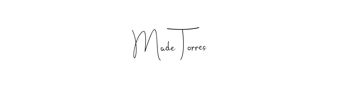 if you are searching for the best signature style for your name Made Torres. so please give up your signature search. here we have designed multiple signature styles  using Andilay-7BmLP. Made Torres signature style 4 images and pictures png