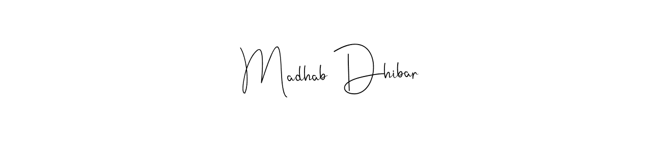 How to make Madhab Dhibar name signature. Use Andilay-7BmLP style for creating short signs online. This is the latest handwritten sign. Madhab Dhibar signature style 4 images and pictures png