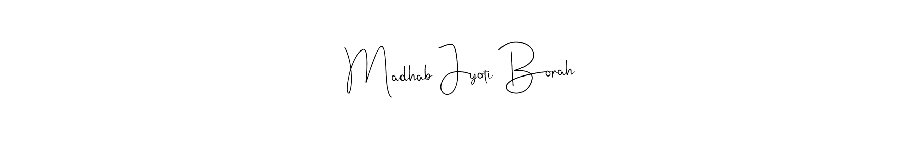 The best way (Andilay-7BmLP) to make a short signature is to pick only two or three words in your name. The name Madhab Jyoti Borah include a total of six letters. For converting this name. Madhab Jyoti Borah signature style 4 images and pictures png
