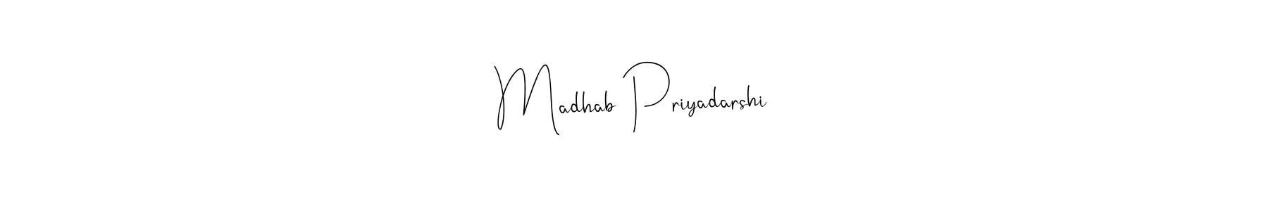 You should practise on your own different ways (Andilay-7BmLP) to write your name (Madhab Priyadarshi) in signature. don't let someone else do it for you. Madhab Priyadarshi signature style 4 images and pictures png