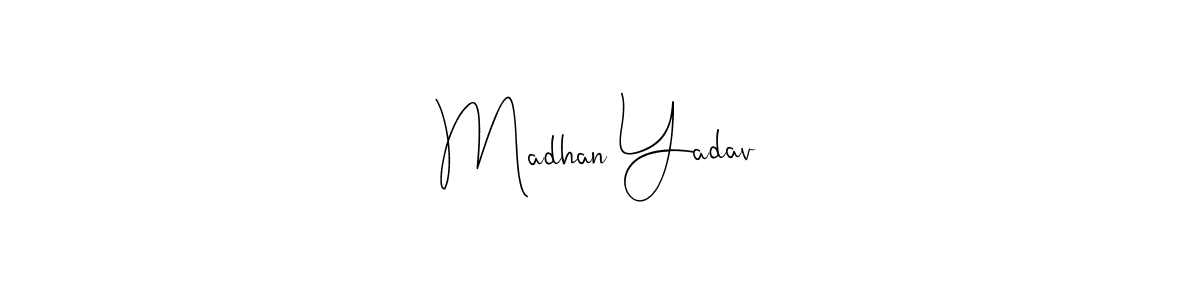 This is the best signature style for the Madhan Yadav name. Also you like these signature font (Andilay-7BmLP). Mix name signature. Madhan Yadav signature style 4 images and pictures png