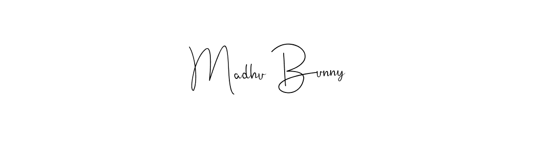 How to make Madhu Bunny name signature. Use Andilay-7BmLP style for creating short signs online. This is the latest handwritten sign. Madhu Bunny signature style 4 images and pictures png