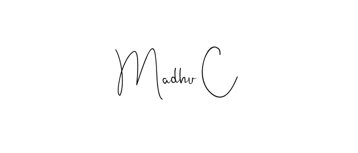 Use a signature maker to create a handwritten signature online. With this signature software, you can design (Andilay-7BmLP) your own signature for name Madhu C. Madhu C signature style 4 images and pictures png