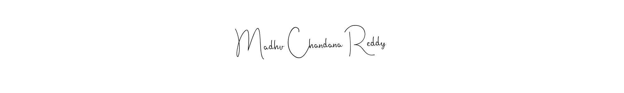 This is the best signature style for the Madhu Chandana Reddy name. Also you like these signature font (Andilay-7BmLP). Mix name signature. Madhu Chandana Reddy signature style 4 images and pictures png