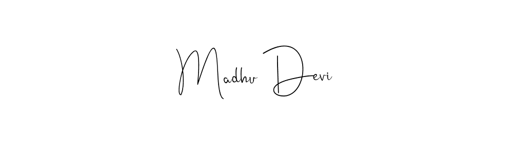 You should practise on your own different ways (Andilay-7BmLP) to write your name (Madhu Devi) in signature. don't let someone else do it for you. Madhu Devi signature style 4 images and pictures png