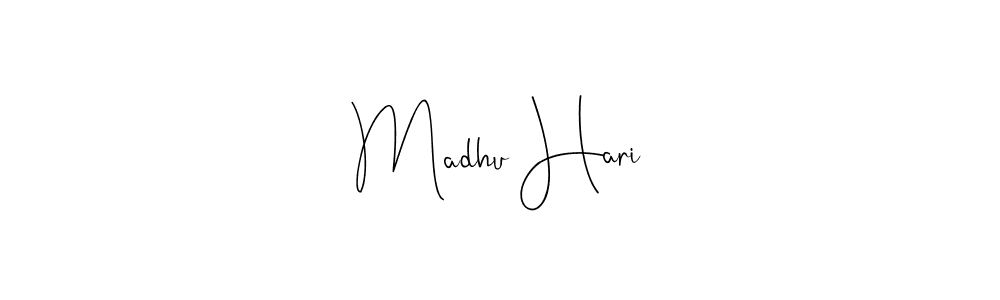 Andilay-7BmLP is a professional signature style that is perfect for those who want to add a touch of class to their signature. It is also a great choice for those who want to make their signature more unique. Get Madhu Hari name to fancy signature for free. Madhu Hari signature style 4 images and pictures png