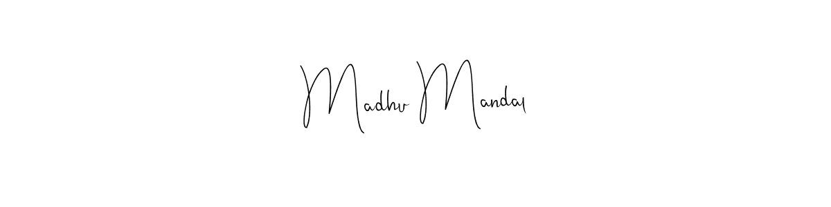 The best way (Andilay-7BmLP) to make a short signature is to pick only two or three words in your name. The name Madhu Mandal include a total of six letters. For converting this name. Madhu Mandal signature style 4 images and pictures png