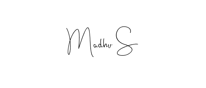 How to make Madhu S signature? Andilay-7BmLP is a professional autograph style. Create handwritten signature for Madhu S name. Madhu S signature style 4 images and pictures png