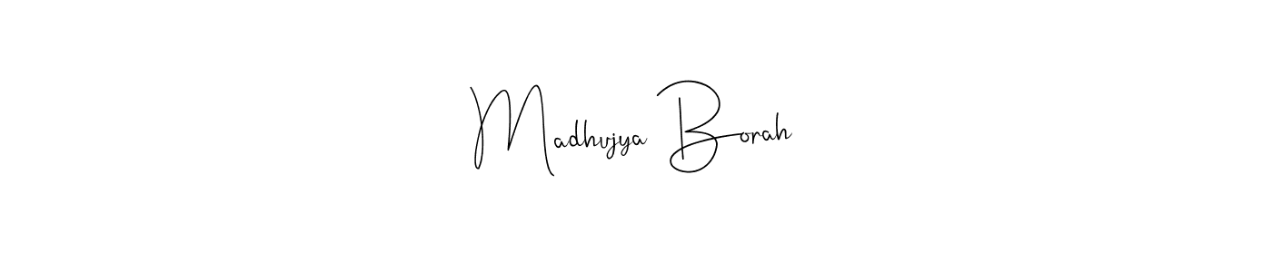 Make a beautiful signature design for name Madhujya Borah. With this signature (Andilay-7BmLP) style, you can create a handwritten signature for free. Madhujya Borah signature style 4 images and pictures png