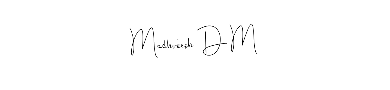 The best way (Andilay-7BmLP) to make a short signature is to pick only two or three words in your name. The name Madhukesh D M include a total of six letters. For converting this name. Madhukesh D M signature style 4 images and pictures png