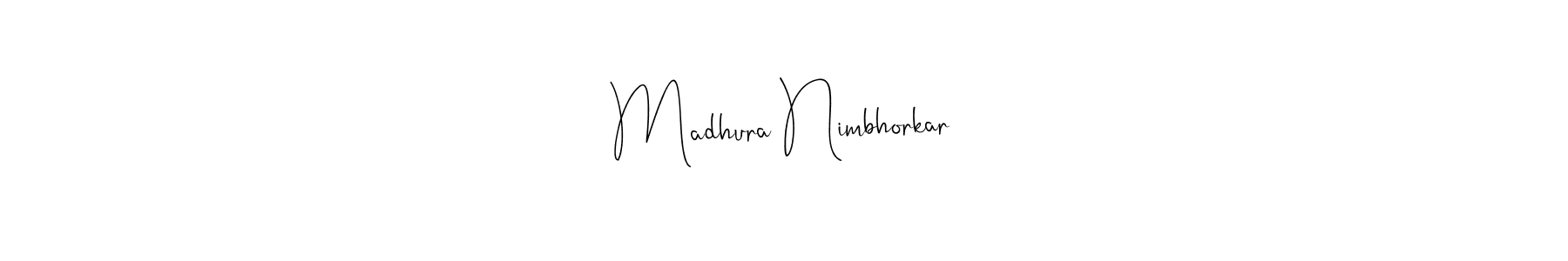 Madhura Nimbhorkar stylish signature style. Best Handwritten Sign (Andilay-7BmLP) for my name. Handwritten Signature Collection Ideas for my name Madhura Nimbhorkar. Madhura Nimbhorkar signature style 4 images and pictures png