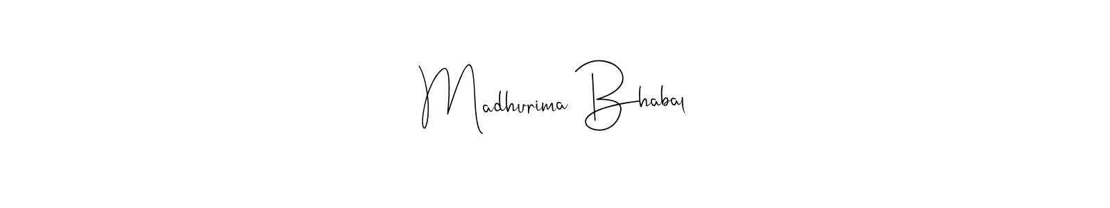 How to make Madhurima Bhabal name signature. Use Andilay-7BmLP style for creating short signs online. This is the latest handwritten sign. Madhurima Bhabal signature style 4 images and pictures png