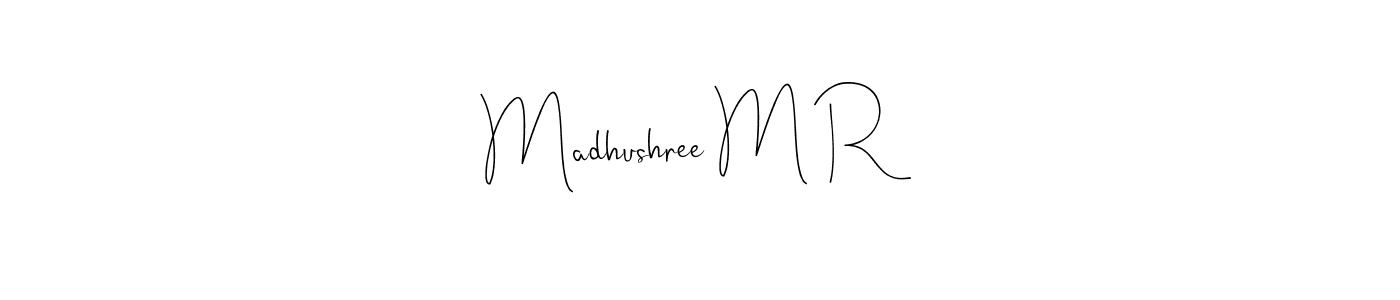 Once you've used our free online signature maker to create your best signature Andilay-7BmLP style, it's time to enjoy all of the benefits that Madhushree M R name signing documents. Madhushree M R signature style 4 images and pictures png