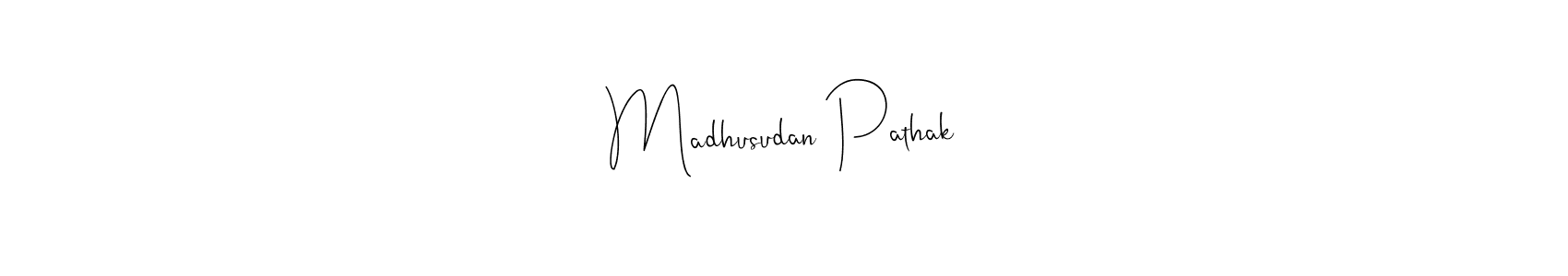 Also we have Madhusudan Pathak name is the best signature style. Create professional handwritten signature collection using Andilay-7BmLP autograph style. Madhusudan Pathak signature style 4 images and pictures png