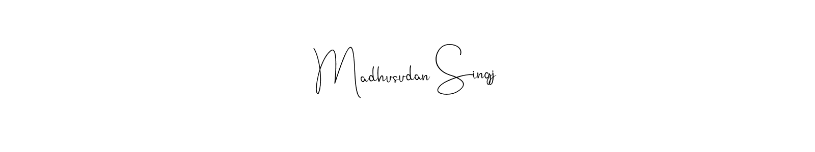 if you are searching for the best signature style for your name Madhusudan Singj. so please give up your signature search. here we have designed multiple signature styles  using Andilay-7BmLP. Madhusudan Singj signature style 4 images and pictures png