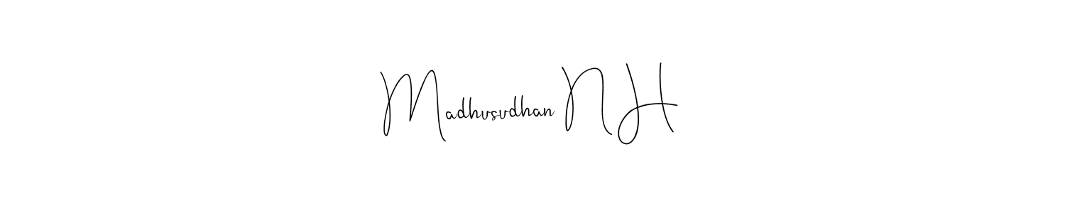 Use a signature maker to create a handwritten signature online. With this signature software, you can design (Andilay-7BmLP) your own signature for name Madhusudhan N H. Madhusudhan N H signature style 4 images and pictures png