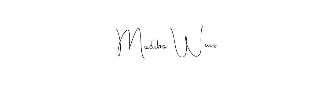 How to make Madiha Waiz name signature. Use Andilay-7BmLP style for creating short signs online. This is the latest handwritten sign. Madiha Waiz signature style 4 images and pictures png