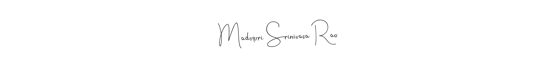 Similarly Andilay-7BmLP is the best handwritten signature design. Signature creator online .You can use it as an online autograph creator for name Maduluri Srinivasa Rao. Maduluri Srinivasa Rao signature style 4 images and pictures png