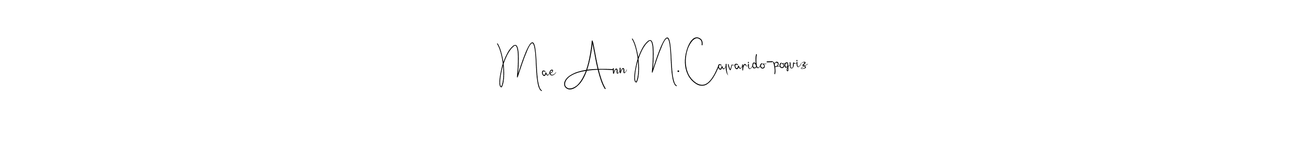 Similarly Andilay-7BmLP is the best handwritten signature design. Signature creator online .You can use it as an online autograph creator for name Mae Ann M. Calvarido-poquiz. Mae Ann M. Calvarido-poquiz signature style 4 images and pictures png