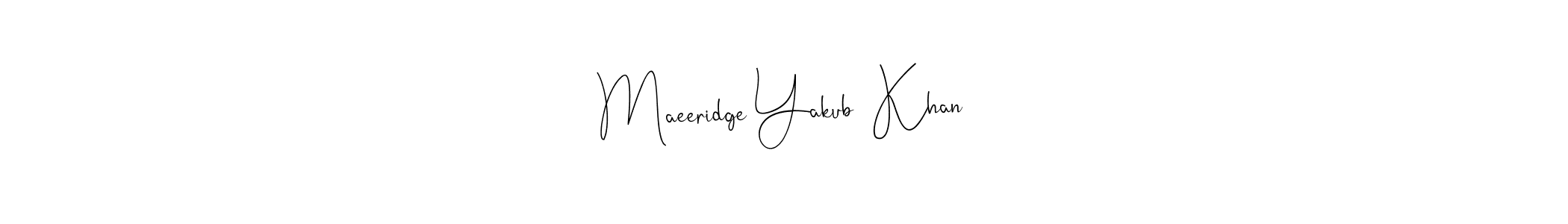 You can use this online signature creator to create a handwritten signature for the name Maeeridge Yakub  Khan. This is the best online autograph maker. Maeeridge Yakub  Khan signature style 4 images and pictures png