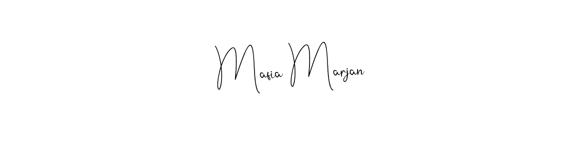 How to make Mafia Marjan name signature. Use Andilay-7BmLP style for creating short signs online. This is the latest handwritten sign. Mafia Marjan signature style 4 images and pictures png