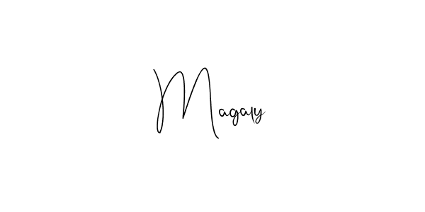 How to make Magaly name signature. Use Andilay-7BmLP style for creating short signs online. This is the latest handwritten sign. Magaly signature style 4 images and pictures png