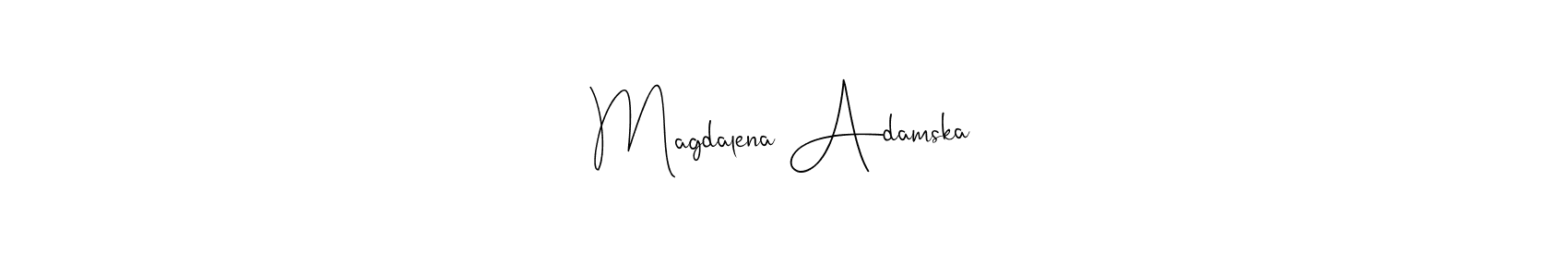 How to make Magdalena Adamska name signature. Use Andilay-7BmLP style for creating short signs online. This is the latest handwritten sign. Magdalena Adamska signature style 4 images and pictures png