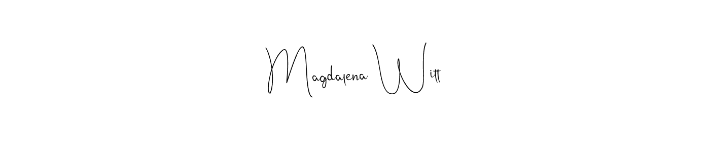 The best way (Andilay-7BmLP) to make a short signature is to pick only two or three words in your name. The name Magdalena Witt include a total of six letters. For converting this name. Magdalena Witt signature style 4 images and pictures png