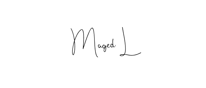 Also You can easily find your signature by using the search form. We will create Maged L name handwritten signature images for you free of cost using Andilay-7BmLP sign style. Maged L signature style 4 images and pictures png