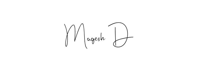 How to make Magesh D name signature. Use Andilay-7BmLP style for creating short signs online. This is the latest handwritten sign. Magesh D signature style 4 images and pictures png