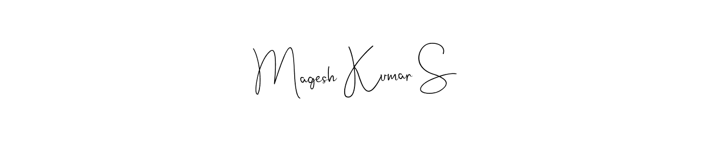 You should practise on your own different ways (Andilay-7BmLP) to write your name (Magesh Kumar S) in signature. don't let someone else do it for you. Magesh Kumar S signature style 4 images and pictures png