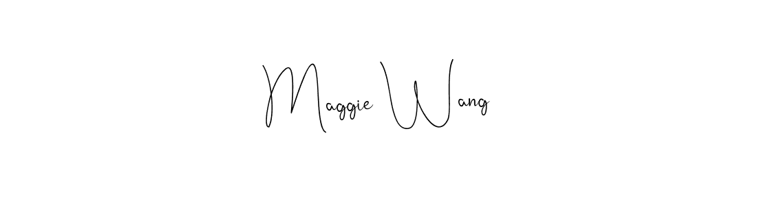 You should practise on your own different ways (Andilay-7BmLP) to write your name (Maggie Wang) in signature. don't let someone else do it for you. Maggie Wang signature style 4 images and pictures png
