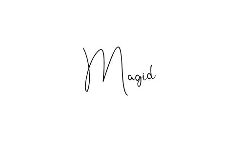 if you are searching for the best signature style for your name Magid. so please give up your signature search. here we have designed multiple signature styles  using Andilay-7BmLP. Magid signature style 4 images and pictures png
