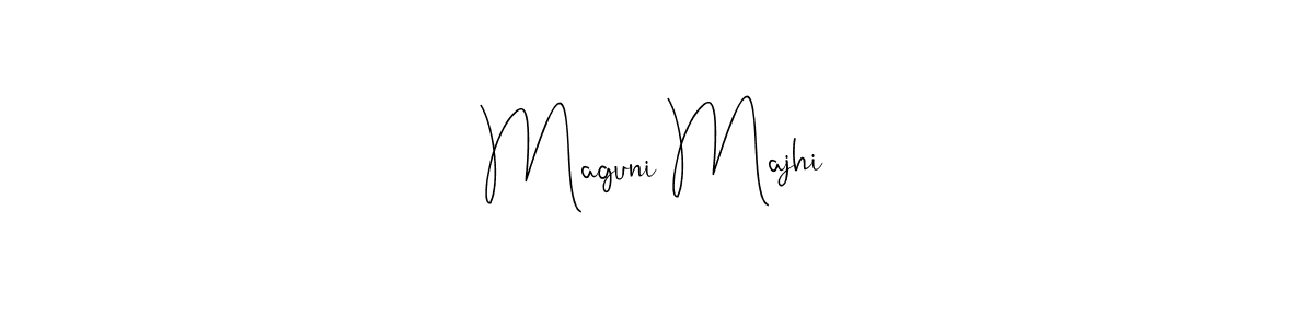 if you are searching for the best signature style for your name Maguni Majhi. so please give up your signature search. here we have designed multiple signature styles  using Andilay-7BmLP. Maguni Majhi signature style 4 images and pictures png