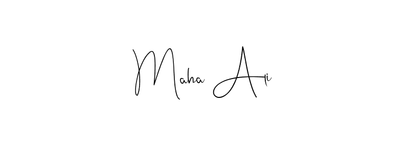 Create a beautiful signature design for name Maha Ali. With this signature (Andilay-7BmLP) fonts, you can make a handwritten signature for free. Maha Ali signature style 4 images and pictures png