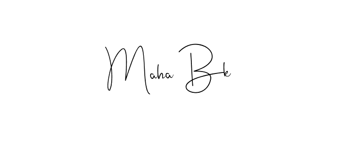 How to make Maha Bk signature? Andilay-7BmLP is a professional autograph style. Create handwritten signature for Maha Bk name. Maha Bk signature style 4 images and pictures png