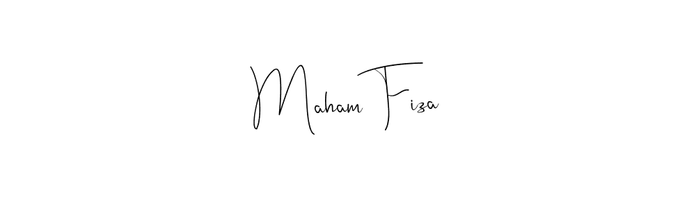 Make a beautiful signature design for name Maham Fiza. With this signature (Andilay-7BmLP) style, you can create a handwritten signature for free. Maham Fiza signature style 4 images and pictures png