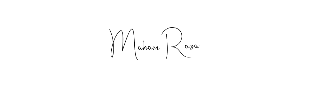 The best way (Andilay-7BmLP) to make a short signature is to pick only two or three words in your name. The name Maham Raza include a total of six letters. For converting this name. Maham Raza signature style 4 images and pictures png
