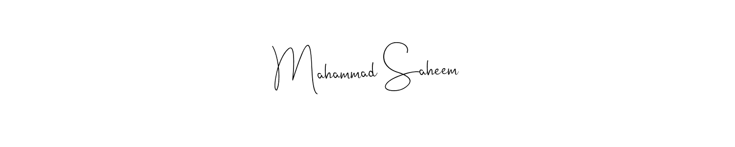 Make a beautiful signature design for name Mahammad Saheem. With this signature (Andilay-7BmLP) style, you can create a handwritten signature for free. Mahammad Saheem signature style 4 images and pictures png