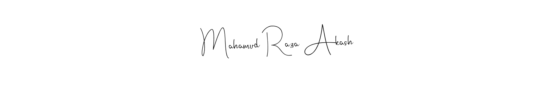 How to make Mahamud Raza Akash name signature. Use Andilay-7BmLP style for creating short signs online. This is the latest handwritten sign. Mahamud Raza Akash signature style 4 images and pictures png