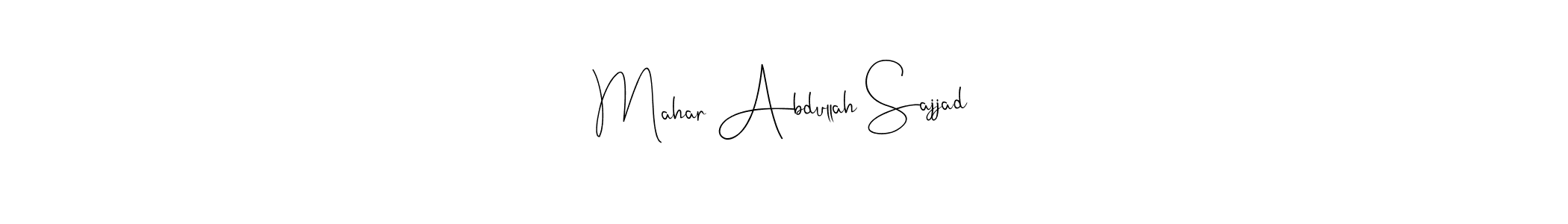 The best way (Andilay-7BmLP) to make a short signature is to pick only two or three words in your name. The name Mahar Abdullah Sajjad include a total of six letters. For converting this name. Mahar Abdullah Sajjad signature style 4 images and pictures png