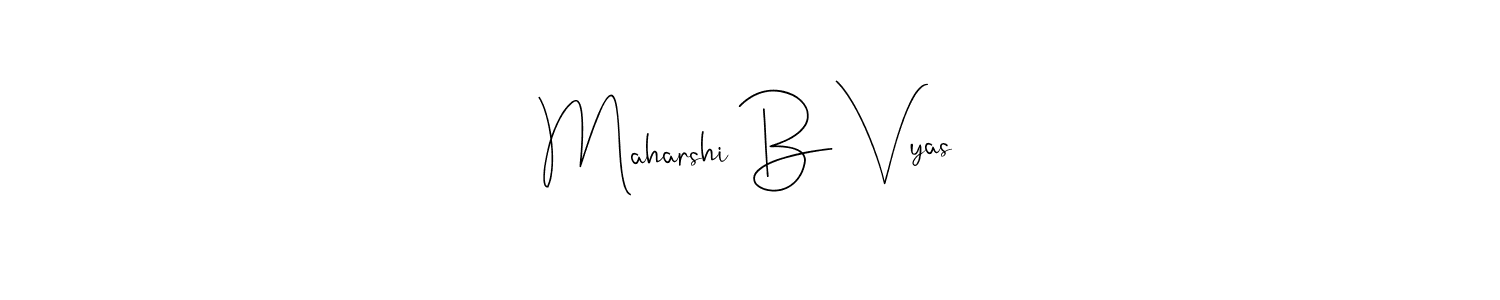 How to make Maharshi B Vyas name signature. Use Andilay-7BmLP style for creating short signs online. This is the latest handwritten sign. Maharshi B Vyas signature style 4 images and pictures png