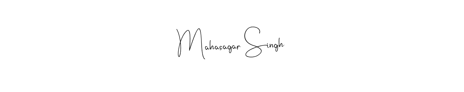 How to make Mahasagar Singh name signature. Use Andilay-7BmLP style for creating short signs online. This is the latest handwritten sign. Mahasagar Singh signature style 4 images and pictures png