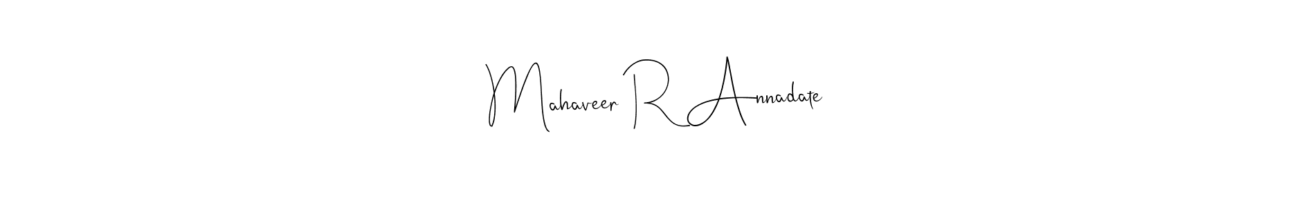 Use a signature maker to create a handwritten signature online. With this signature software, you can design (Andilay-7BmLP) your own signature for name Mahaveer R Annadate. Mahaveer R Annadate signature style 4 images and pictures png