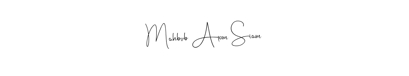 You should practise on your own different ways (Andilay-7BmLP) to write your name (Mahbub Alom Siam) in signature. don't let someone else do it for you. Mahbub Alom Siam signature style 4 images and pictures png