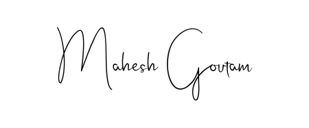 A stylish, flowing autograph style designed for name Mahesh Goutam using Andilay-7BmLP typography. Perfect for digital creative projects. Mahesh Goutam signature style 4 images and pictures png