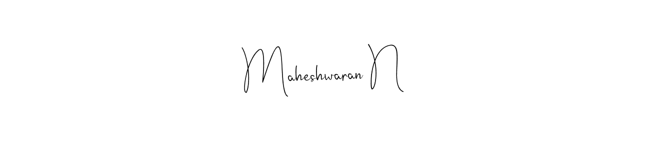 You should practise on your own different ways (Andilay-7BmLP) to write your name (Maheshwaran N) in signature. don't let someone else do it for you. Maheshwaran N signature style 4 images and pictures png